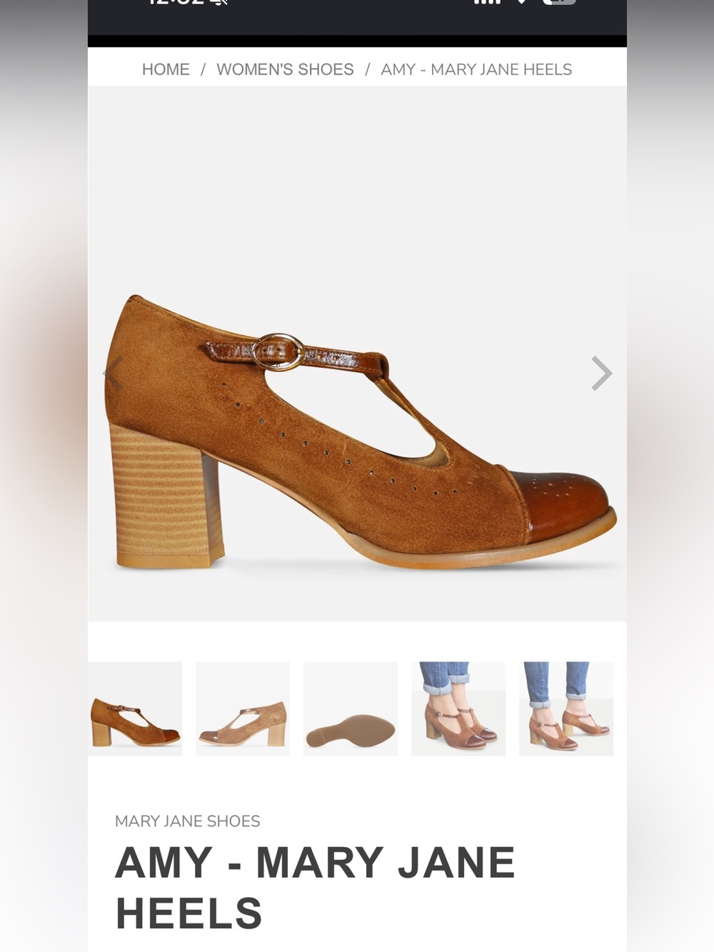 Julia Bo Amy Mary Jane Women's Suede T-Strap Pump - Brown